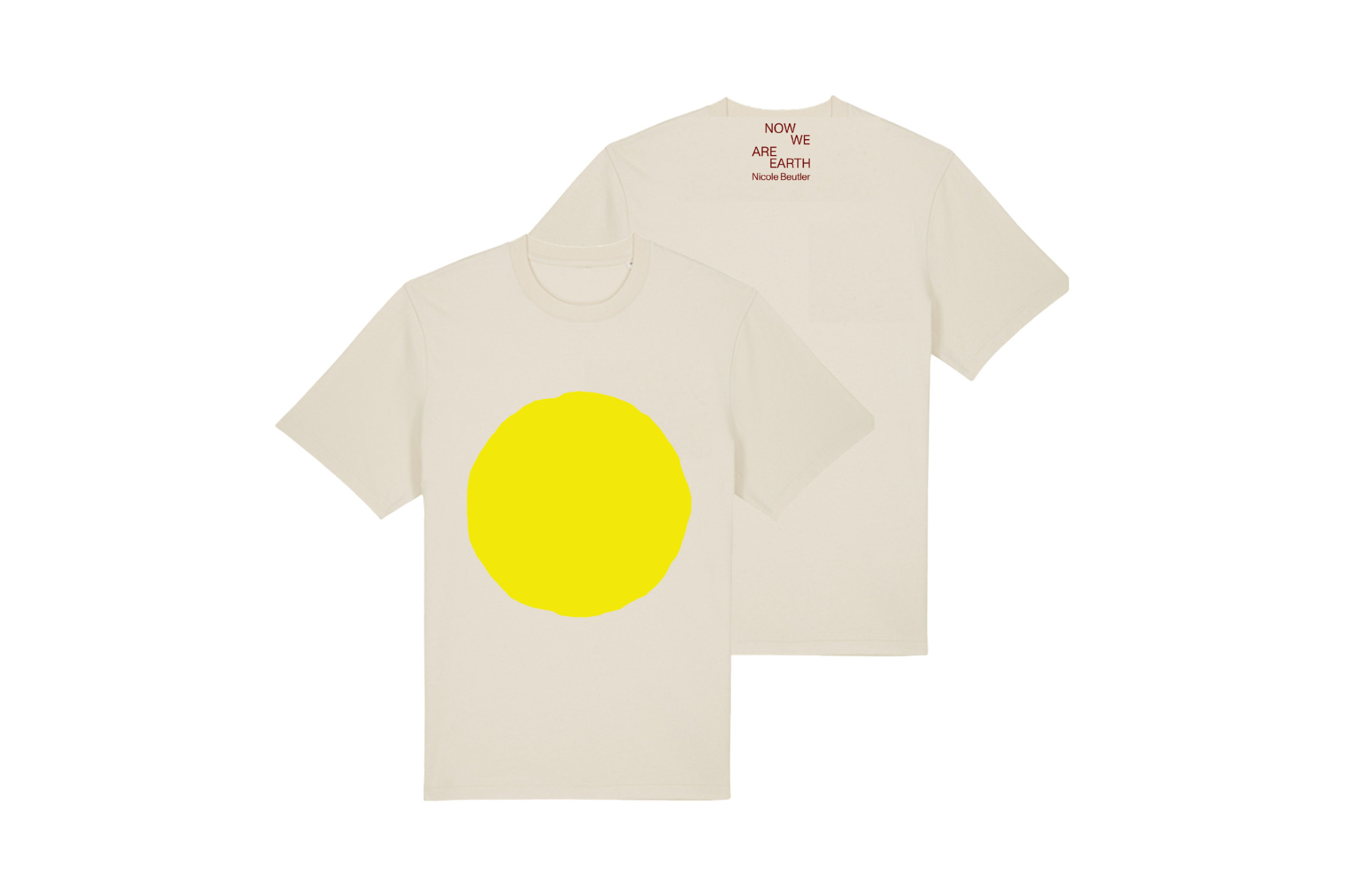 T-shirt NOW WE ARE EARTH (ontwerp: Loes Claessens)