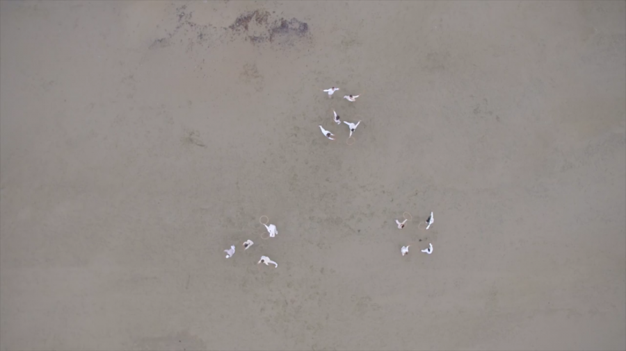 Drone perspectief van het strand van terschelling.