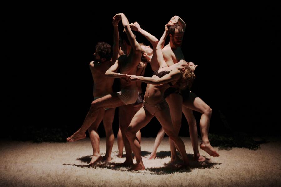 Dansers in elkaar verstrengeld 