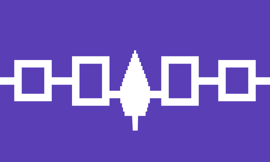 De vlag van de Haudenosaunee Nation